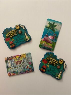 Florida Keys Souvenir Magnets - Blue/Teal Set